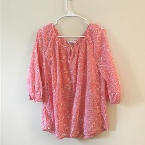 Croft &Barrow Pink Print Top
